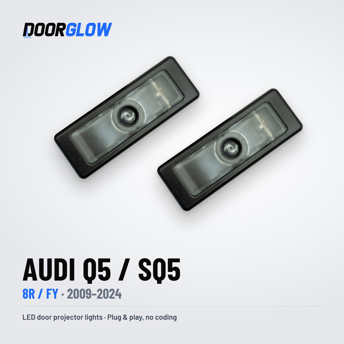 DoorGlow LED door projector lights for the Audi Q5 / SQ5 8R/FY — two lights, lens side