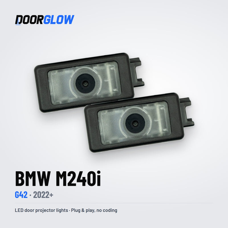 DoorGlow LED door projector lights for the BMW M240i G42, two lights, lens side